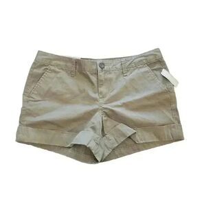 Old Navy Women's Khaki Green Cotton Low Rise Cuffed Shorts NEW
